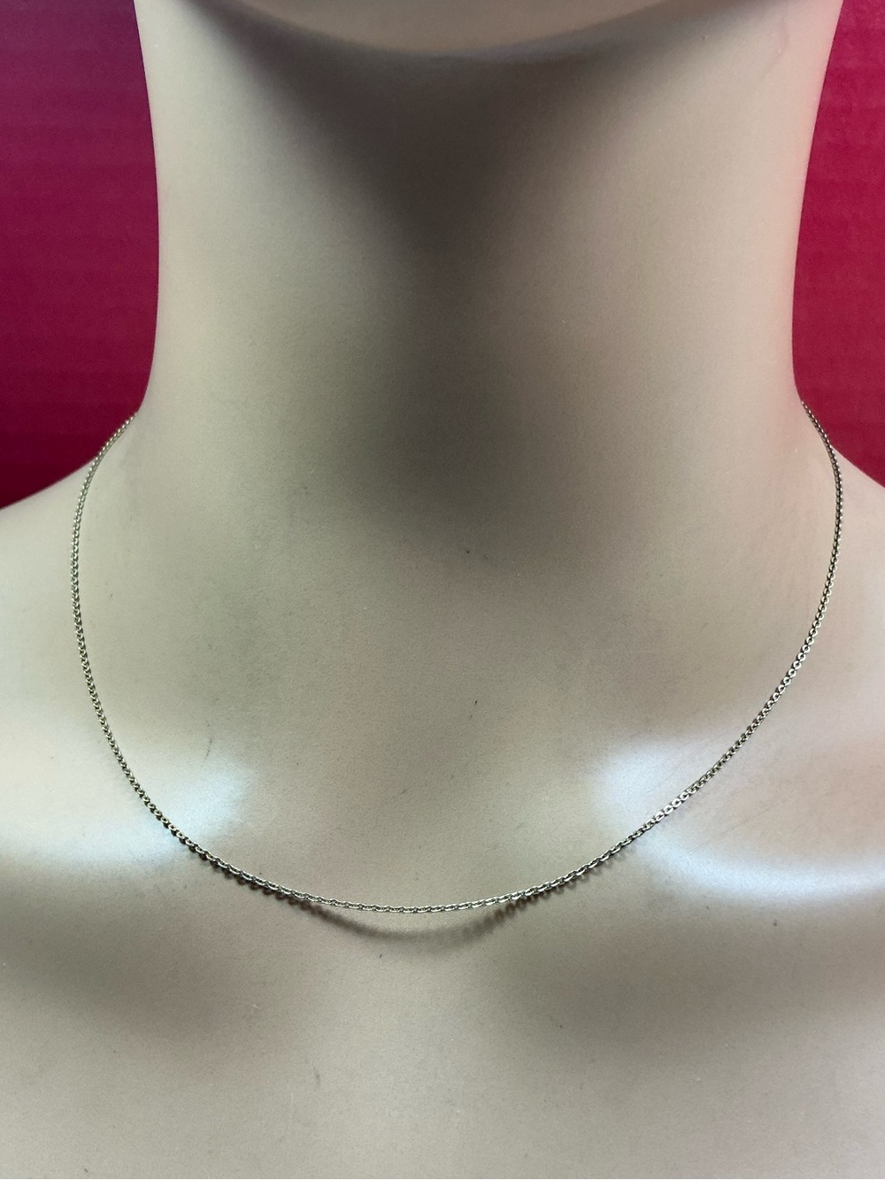 Sterling Silver gold tone flat link necklace / chain. 16 or 18 inches long
